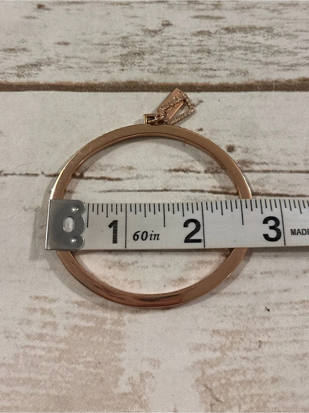 Coach Signature Pavé Bar Hinged Bangle Bracelet Rose Gold